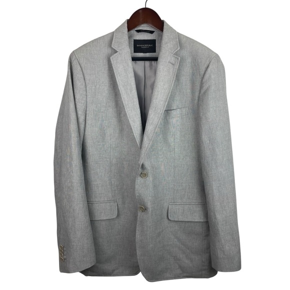 Banana RepublicSilver Gray Linen Blend Tailored Fit Sport Coat